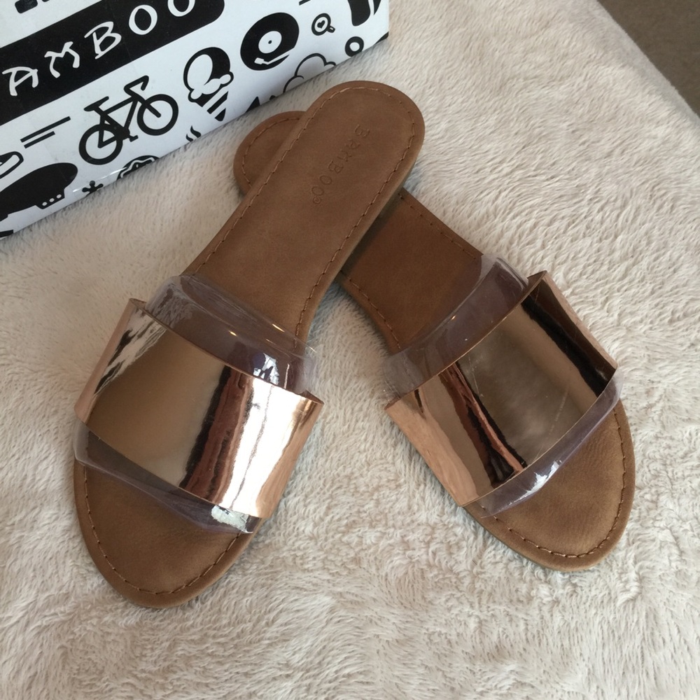 Matallic Rode Gold Bamboo Sandle